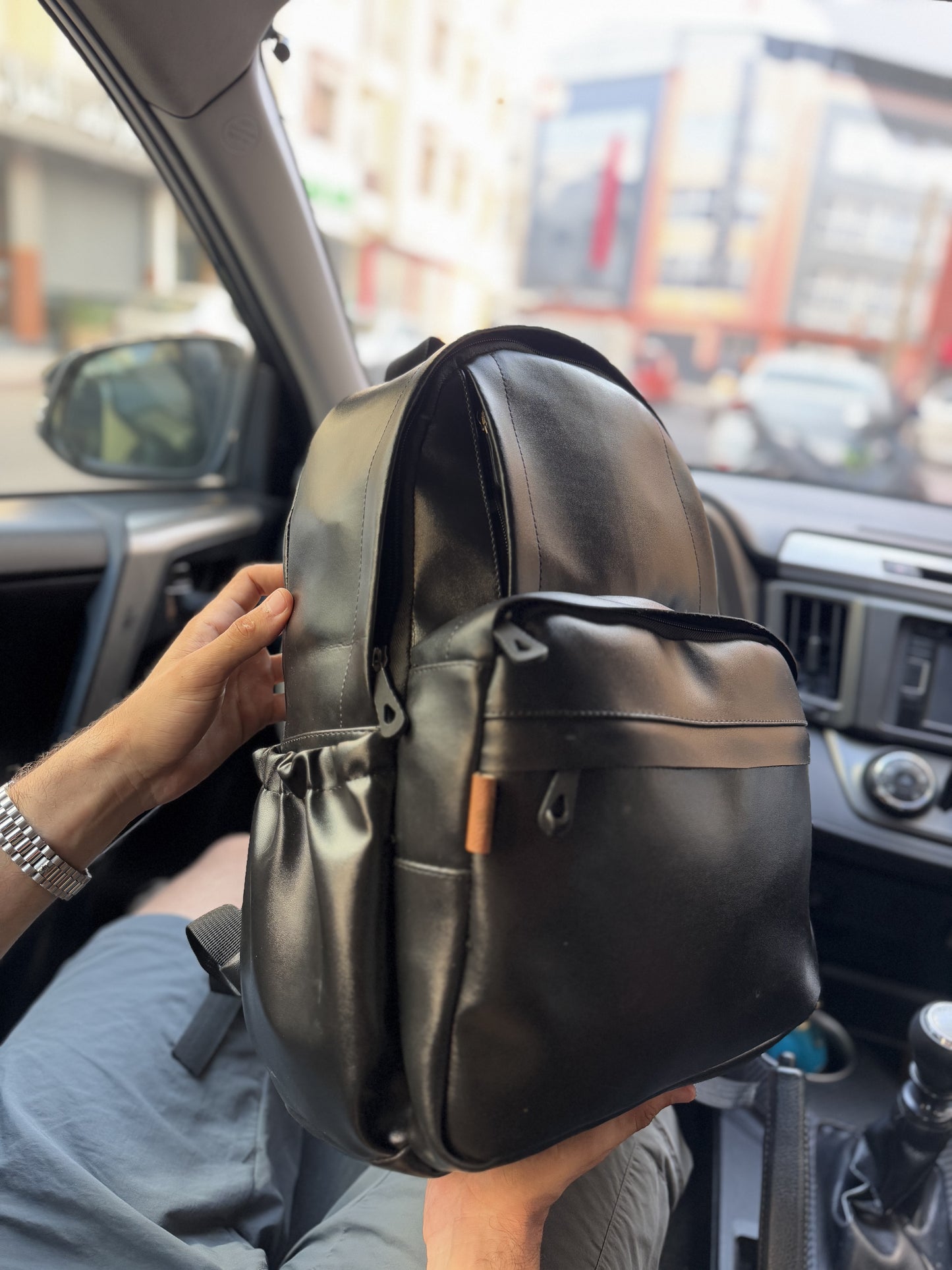 Pack Cartable+ Pochette +Porte-cartes En Semi Cuir