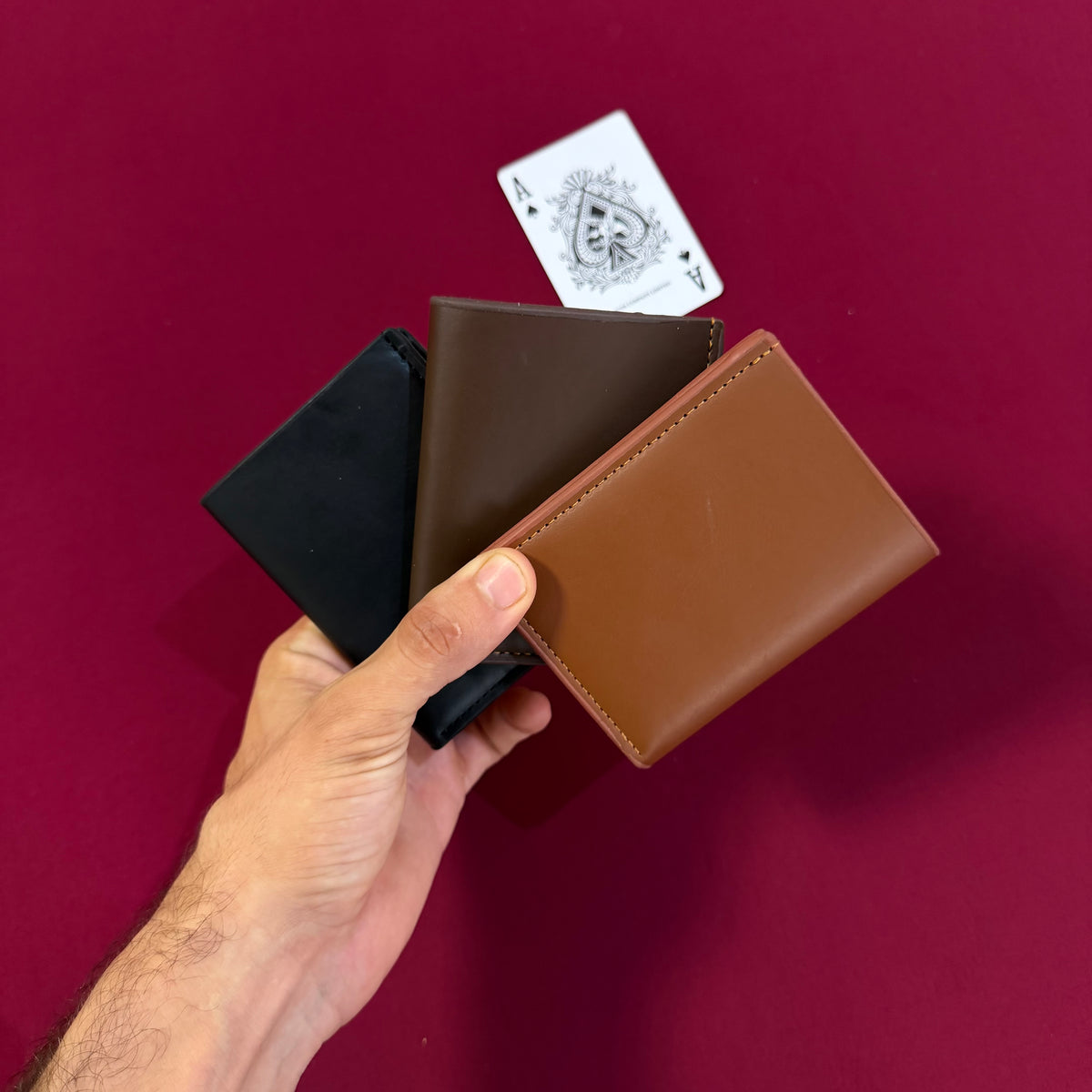 Portefeuille Slim en Cuir PU Simple