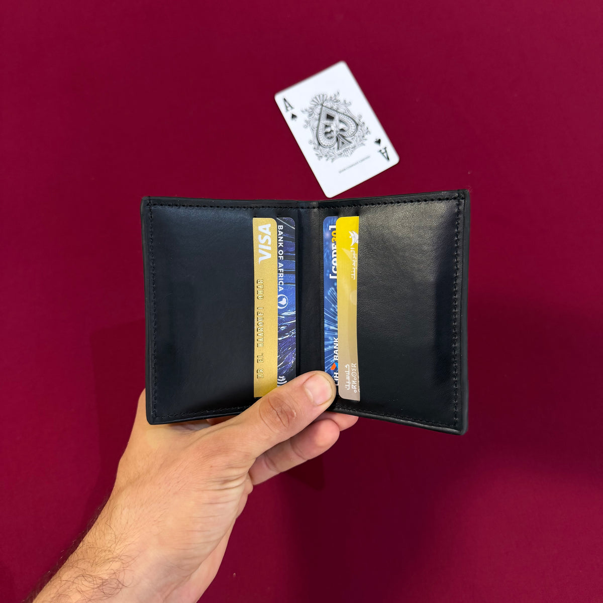Portefeuille Slim en Cuir PU Simple